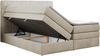 Boxspringbett mit Kopfteil und Topper, Polsterbett - LUKA-KING - 180x200cm - Beige Velours - H3 Bild 4