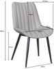HOMAVO 2er-Set 'YZ1' Esszimmerstuhl mit Metallgestell, Samt blau, 53 x 62,5 x 88 cm Bild 5