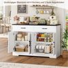HOMECHO Buffet 120cm Breit Küchenschrank mit Arbeitsplatten, 2 Schubladen, 4 Türen Bild 4