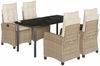 vidaXL 5-tlg. Garten-Essgruppe mit Kissen Beige Poly Rattan 3212816 Bild 2