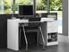 Vente-unique - Schreibtisch ausziehbar mit 2 Schubladen & 1 Ablage - Weiß - EVAN Bild 2