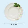 KHG 4er Set Pastateller, extra groß mit 30cm Durchmesser in Basilikum Print, perfekt für Gastro und Zuhause, hochwertiges Porzellan, Suppenteller, Salatteller, Spühlmaschinengeeignet Bild 2