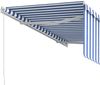 vidaXL Markise Manuell Einziehbar mit Rollo 3x2,5 m Blau und Weiß 3069256 Bild 5