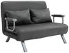 HOMCOM Schlafsofa Zweisitzer mit Bettfunktion, Einzelbett mit Kissen, Schlafsessel 1 Teile, für Wohnzimmer, Grau Bild 4