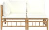 vidaXL 2-tlg. Garten-Lounge-Set mit Cremeweißen Kissen Bambus 362298 Bild 3