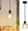 Nettlife Pendelleuchte Esstisch Vintage E27 Schwarz 1/3 Flammig Glas Industrial Hängeleuchte, Höhenverstellbar, ohne Leuchtmittel, Pendellampe für Wohnzimmer Hotel Büro Bild 4