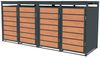 Mülltonnenbox Müllbox Mülltonnenverkleidung 4 Türen Anthrazit mit Holzdekor Box Bild 3