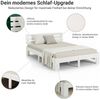 Homestyle4u Futonbett, massives Kiefernholz, Weiß, 140x200 cm Bild 4