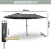 Doppelsonnenschirm 450x260cm KOGO - XXL Sonnenschirm | Großer Schirm UV-Beständig Gartenschirm mit Kurbel Terrassenschirm für Garten, Terrasse & Pool | Anthrazit Bild 2