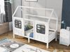 Hausbett 90×200 cm mit Rausfallschutz und 2 Schubladen, Weiß, ohne Matratze Bild 2
