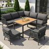 i@home Gartenlounge-Set, (6-tlg), Siebensitzer, mit geflochtenen Armlehnen, Wetterfeste, aus Eisen Bild 5