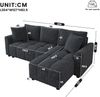 Ecksofa Chenille mit reversibler Chaiselongue, 204 x 127 x 82,5 cm, Grau Bild 4