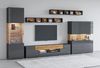 INOSIGN Wohnwand Toledo,Breite 391cm stilvolle Mediawand ohne Beleuchtung, (Set, 5-St), Anbauwand(Vitrine,Lowboard,Highboard,2xHängeregal)MDF Hochglanzfronten Bild 2