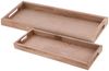 Spetebo Tablett Deko Holztablett natur 2er Set - 50 / 45 cm, Holz, (Set, 2-tlg, 2 x Tablett), Holz Kerzen Teller länglich Bild 2