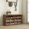 VASAGLE Schuhbank, Sitzbank mit Stauraum, Schuhregal 6 Fächer, verstellbare Ablagen, für Wohnzimmer, Flur, 29,5 x 100 x 50 cm, honigbraun Bild 2