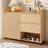 Merax Schuhschrank mit verstellbare Regale und offene Fächer (110 x 35 x 86 cm, 1-St) Schuhregal mit Universalrollen & Dämpfungsscharnier,für Flur und Diele Bild 4