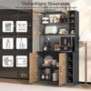 100 x 47 x 187 cm, Küchenschrank, Buffet mit LED-Ambiente-Beleuchtung und Kabellöchern, Küchen-Highboard aus Holz, großer Platz für Mikrowelle, freistehend, höhenverstellbare seitliche Ablagefächer Bild 4