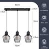 ZMH 3-Flammige Pendelleuchte Industrial Metall Schwarz LED E27 Metall Bild 2