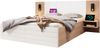 Polsterbett 160×200 cm aus Massivholz und MDF mit Matratze und Leselicht, weiß Bild 5