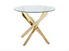 Vente-unique - COSIMA Esstisch Glas TransparentGold - B 90 cm x H 77 cm x L 90 cm Bild 2