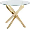 Vente-unique - COSIMA Esstisch Glas TransparentGold - B 90 cm x H 77 cm x L 90 cm Bild 3