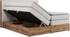 Boxspringbett, Doppelbett mit zwei 7 Härtezonen Multipocket-Matratzen, Bettkästen, Eiche Wotan Holzrahmen, Polsterbett mit Topper-Matratze - ALBERO 1 KING - 200 x 200 cm - Weiß Kunstleder - H3 Bild 5