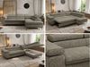 MKS Möbel 'Pablo L-Form' Ecksofa mit Schlaffunktion, verstellbare Kopfstützen, Grau, Struktur, ohne Topper, Rechts Bild 2