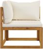 vidaXL Modular-Ecksofa mit Cremeweißen Kissen Akazie Massivholz 311861 Bild 4