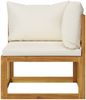 vidaXL Modular-Ecksofa mit Cremeweißen Kissen Akazie Massivholz 311861 Bild 3