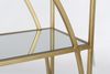 Regal Ronela aus Metall und Glas, elegant, Gold, 3 Fächer, modernes Design, Bizzotto Bild 2