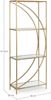 Regal Ronela aus Metall und Glas, elegant, Gold, 3 Fächer, modernes Design, Bizzotto Bild 3