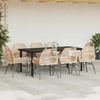 vidaXL 9-tlg. Garten-Essgruppe mit Kissen Braun Poly Rattan Glas 3334575 Bild 3