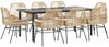 vidaXL 9-tlg. Garten-Essgruppe mit Kissen Braun Poly Rattan Glas 3334575 Bild 2