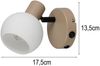 Wandstrahler BOBA mit Schalter aus Metall in Beige und Glasschirm, Höhe 13,5cm Bild 4