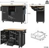 Sideboard 137,9x73/45x92,2 cm, klappbar, schwarz Bild 2