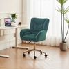 Drehstuhl aus Samt mit verstellbarer goldener Basis, 360° drehbar, ergonomisch gepolstert,Grün Bild 3