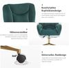 Drehstuhl aus Samt mit verstellbarer goldener Basis, 360° drehbar, ergonomisch gepolstert,Grün Bild 4