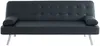 Vente-unique - MICHELLE Sofa Kunstleder Schwarz - B 83 cm x H 76 cm x L 186 cm Bild 3