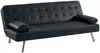 Vente-unique - MICHELLE Sofa Kunstleder Schwarz - B 83 cm x H 76 cm x L 186 cm Bild 4