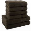 Hammetex 6 teiliges Handtuch Set, 100% Baumwolle Weich Saugstark Qualität Handtücher Set, 2 Badetücher 70x140 cm, 4 Handtücher 50x100 cm, Braun Bild 2