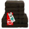 Hammetex 6 teiliges Handtuch Set, 100% Baumwolle Weich Saugstark Qualität Handtücher Set, 2 Badetücher 70x140 cm, 4 Handtücher 50x100 cm, Braun Bild 3
