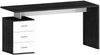 Dmora Schreibtisch Abisse, linearer Schreibtisch, Mehrzweck-Büroschreibtisch, platzsparender Schreibtisch mit mehreren Positionen, 160x60h75 cm, Weiß und Schiefer Bild 5