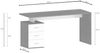 Dmora Schreibtisch Abisse, linearer Schreibtisch, Mehrzweck-Büroschreibtisch, platzsparender Schreibtisch mit mehreren Positionen, 160x60h75 cm, Weiß und Schiefer Bild 3