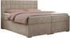 Boxspringbett, Doppelbett, Polsterbett mit Kopfstütze - CARMEN - 160x200cm - Beige Stoff - H4 Bild 3
