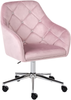 Schreibtischstuhl VELORIA Samtstoff Pastellrosa Bild 4