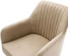 Esszimmerstuhl Greg-Flex Mikrofaser Beige Vintage Holzgestell kantig Natur Taschenfederkern Bild 4