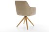 Esszimmerstuhl Greg-Flex Mikrofaser Beige Vintage Holzgestell kantig Natur Taschenfederkern Bild 5