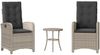 vidaXL 3-tlg. Bistro-Set mit Kissen Hellgrau Poly Rattan 365182 Bild 2