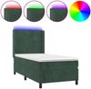 vidaXL Boxspringbett mit Matratze & LED Dunkelgrün 90x190 cm Samt 3139418 Bild 2