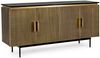 Sideboard Tarvina aus Mangoholz, modernes Design, schwarz gold, 160 cm Breite, Bizzotto Bild 2